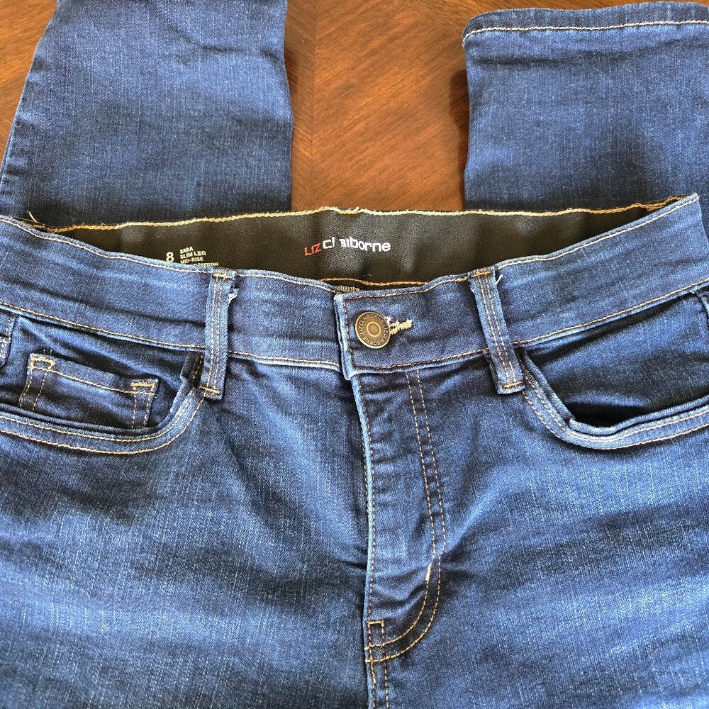Liz Claiborne Sara Mid Rise Denim Jean - Picture 2 of 7